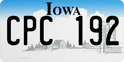IA license plate CPC192