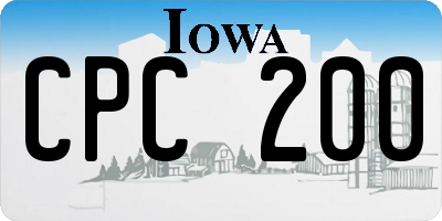 IA license plate CPC200