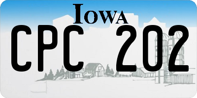 IA license plate CPC202