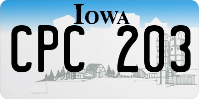 IA license plate CPC203