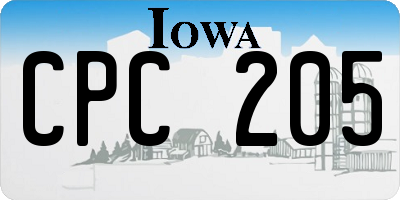 IA license plate CPC205