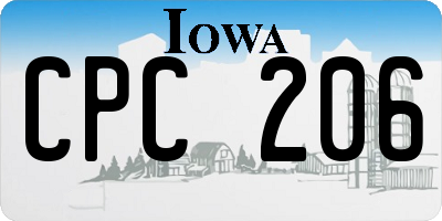 IA license plate CPC206