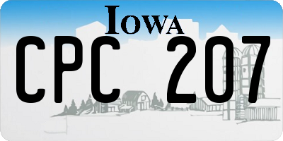 IA license plate CPC207