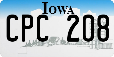 IA license plate CPC208