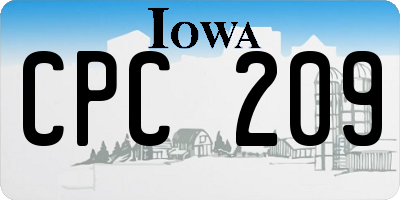 IA license plate CPC209