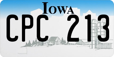 IA license plate CPC213