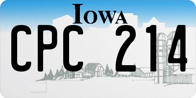 IA license plate CPC214