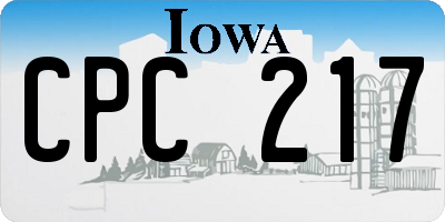IA license plate CPC217