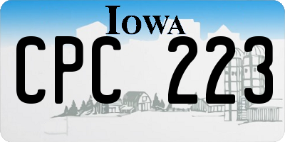 IA license plate CPC223