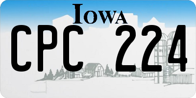 IA license plate CPC224