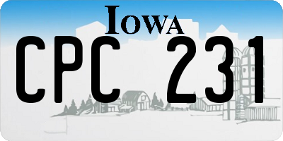 IA license plate CPC231