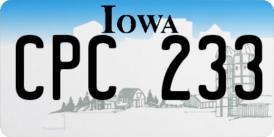 IA license plate CPC233