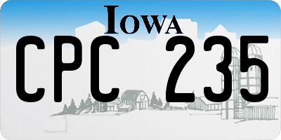 IA license plate CPC235