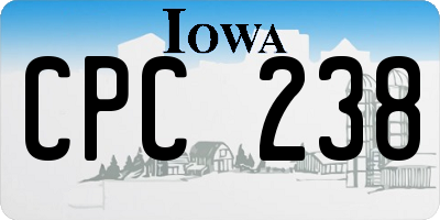 IA license plate CPC238
