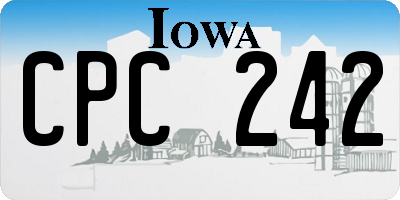 IA license plate CPC242