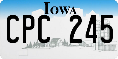 IA license plate CPC245
