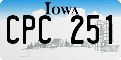 IA license plate CPC251