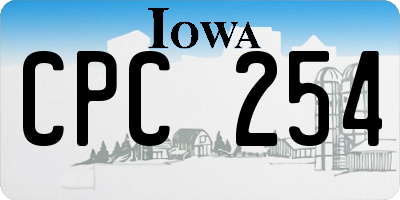 IA license plate CPC254