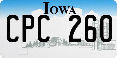 IA license plate CPC260