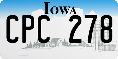 IA license plate CPC278