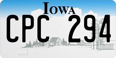 IA license plate CPC294