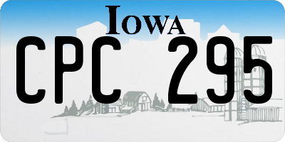 IA license plate CPC295