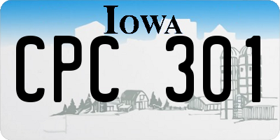 IA license plate CPC301