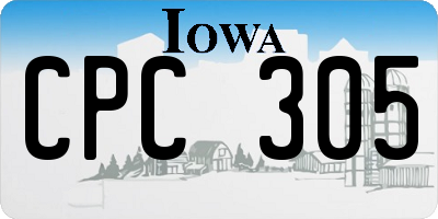 IA license plate CPC305