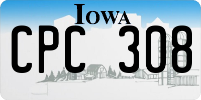 IA license plate CPC308