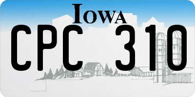 IA license plate CPC310