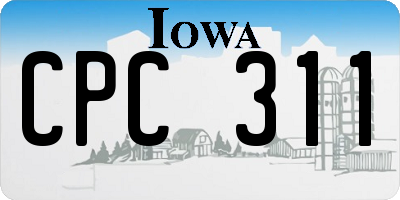 IA license plate CPC311