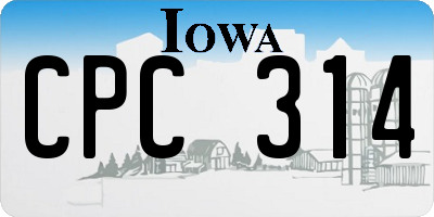 IA license plate CPC314