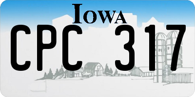 IA license plate CPC317