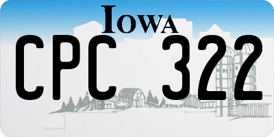 IA license plate CPC322