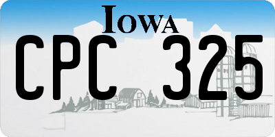 IA license plate CPC325