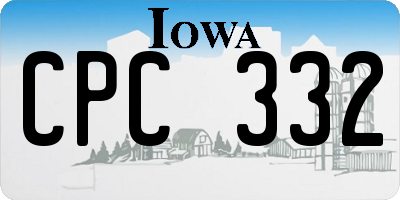 IA license plate CPC332