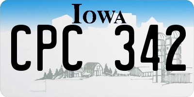 IA license plate CPC342