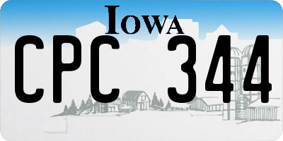 IA license plate CPC344