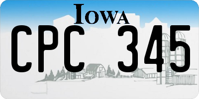 IA license plate CPC345