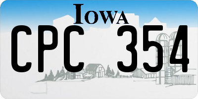 IA license plate CPC354