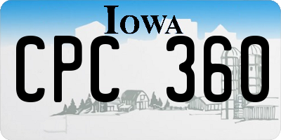 IA license plate CPC360