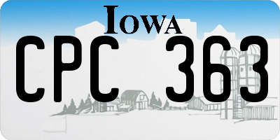 IA license plate CPC363