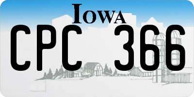 IA license plate CPC366