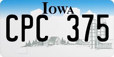 IA license plate CPC375