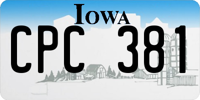 IA license plate CPC381