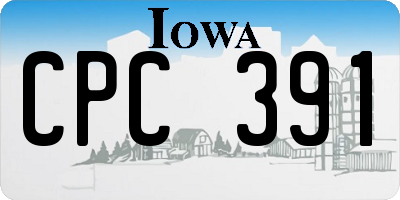 IA license plate CPC391