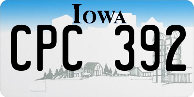 IA license plate CPC392