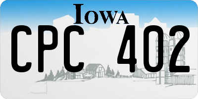 IA license plate CPC402