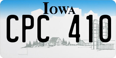 IA license plate CPC410