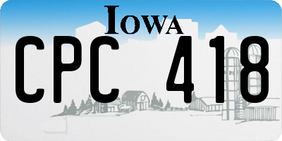 IA license plate CPC418